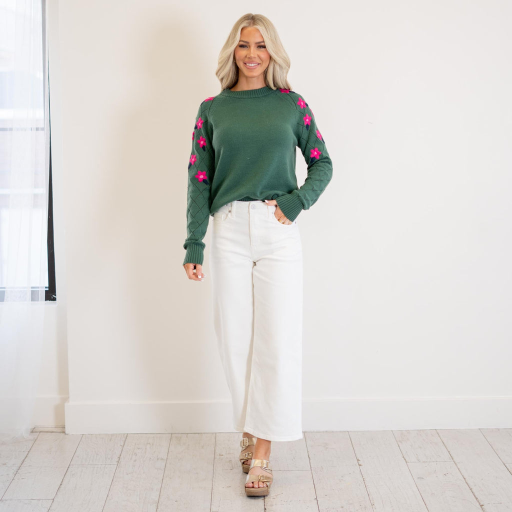 KanCan Calla Ultra High Rise Crop Wide White