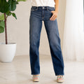 KanCan Gemma Mid Rise Wide Leg Dark Blue Wash