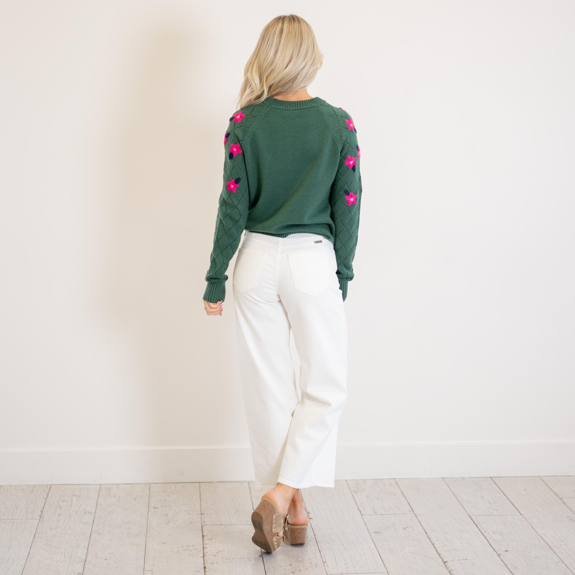 KanCan Calla Ultra High Rise Crop Wide White