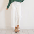 KanCan Calla Ultra High Rise Crop Wide White