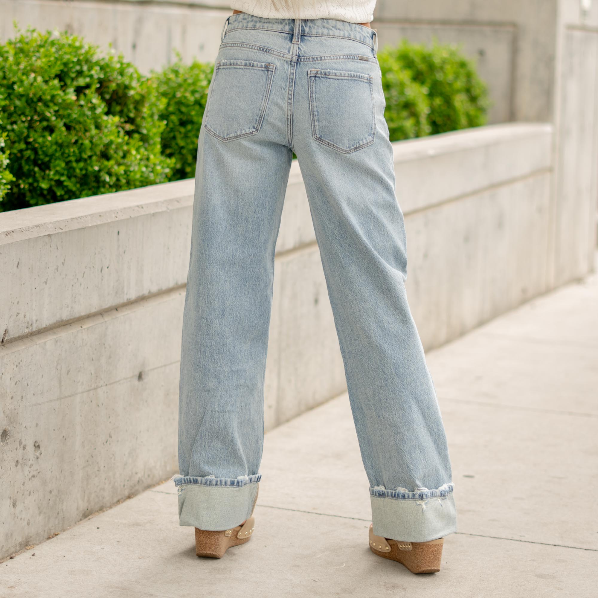 KanCan Rebel 90's Low Rise Loose Baggy Light Blue