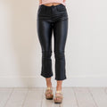 KanCan Darla High Rise Vegan Leather Kick Flare Black