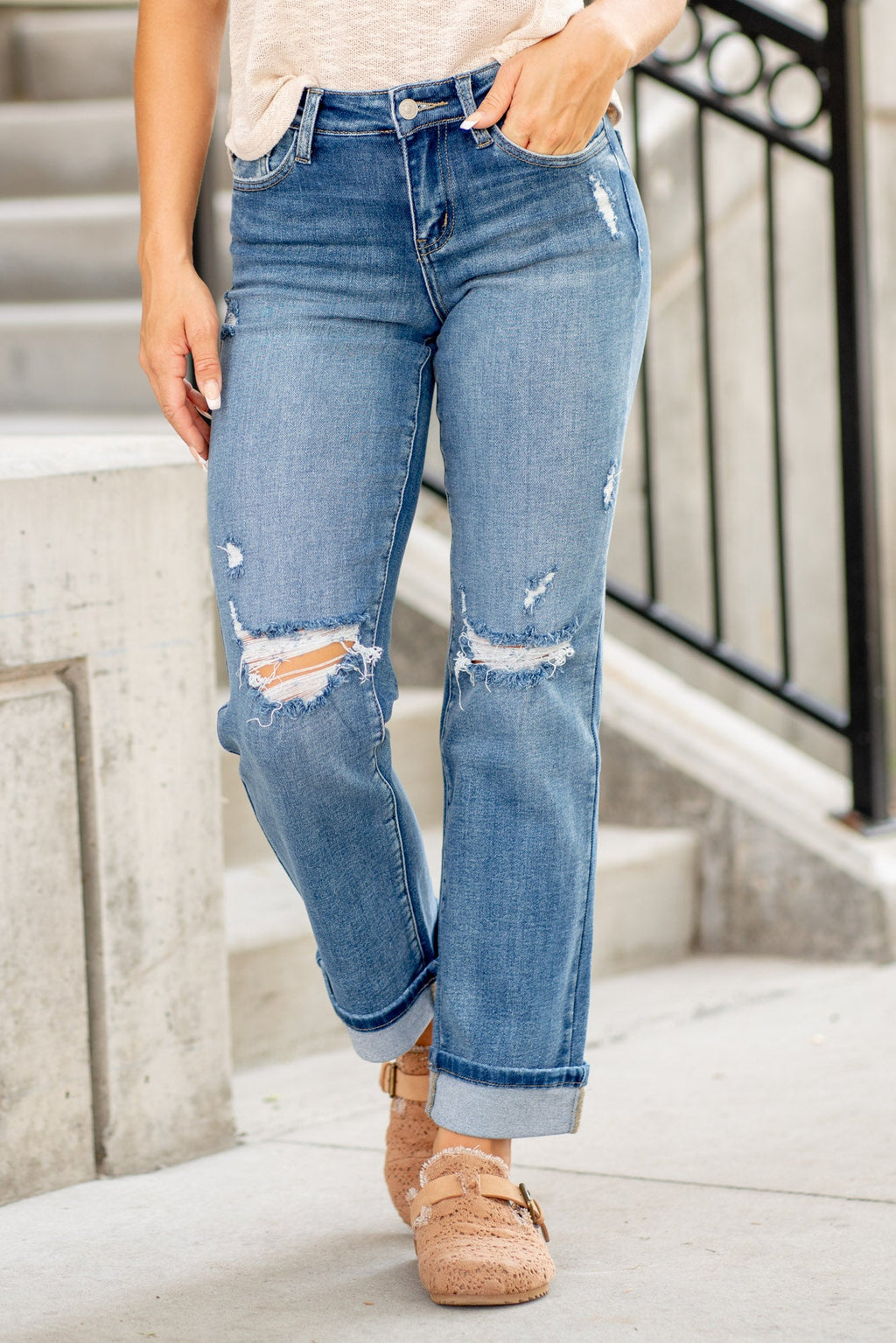 KanCan Carrie Mid Rise True Straight Leg Jeans Regular & Plus Sizes
