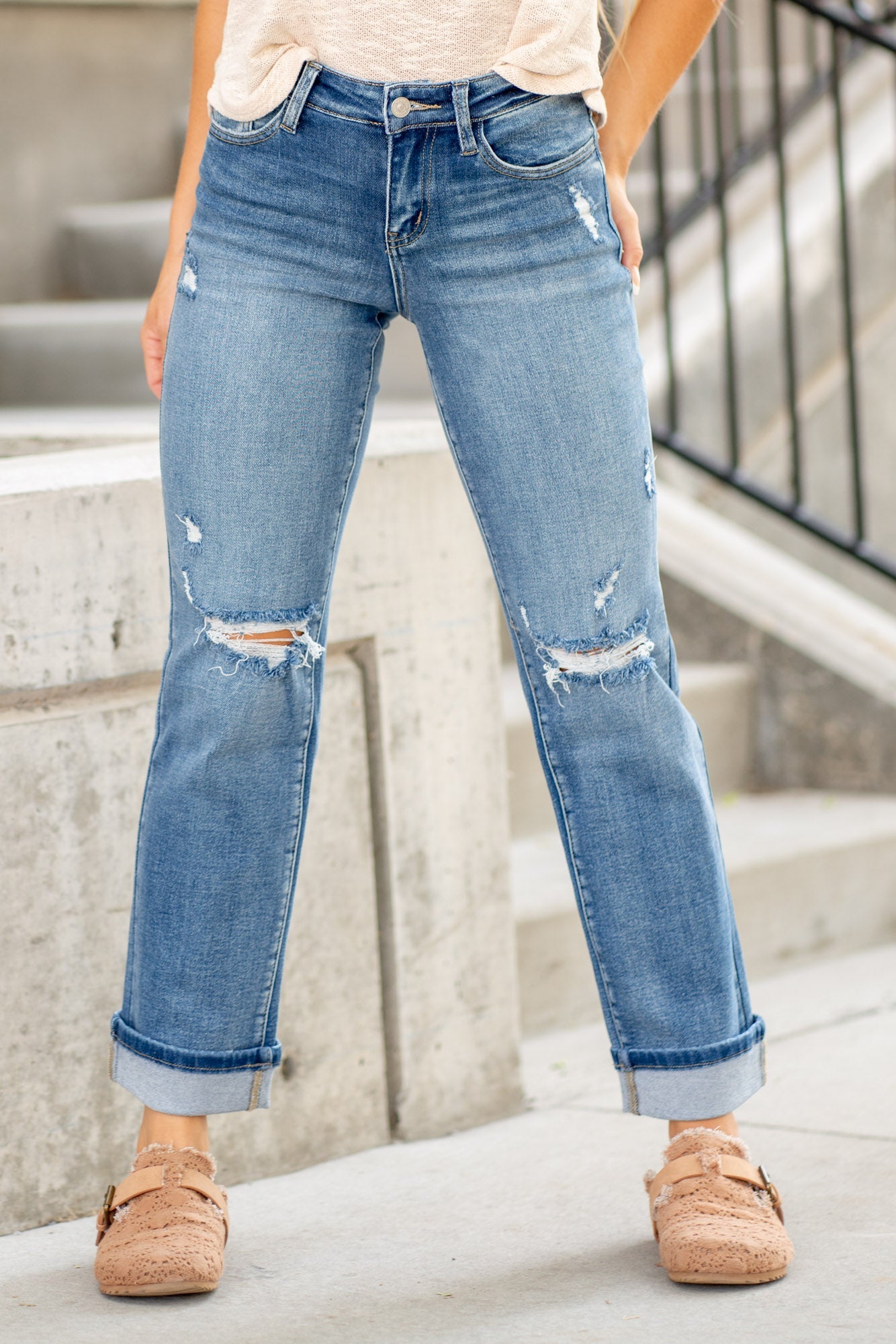 KanCan Carrie Mid Rise True Straight Leg Jeans Regular & Plus Sizes