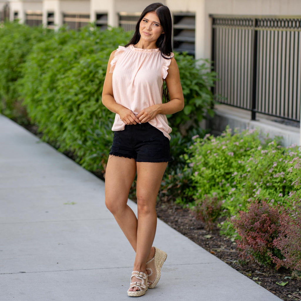 KanCan Ethel High Rise Distressed Shorts