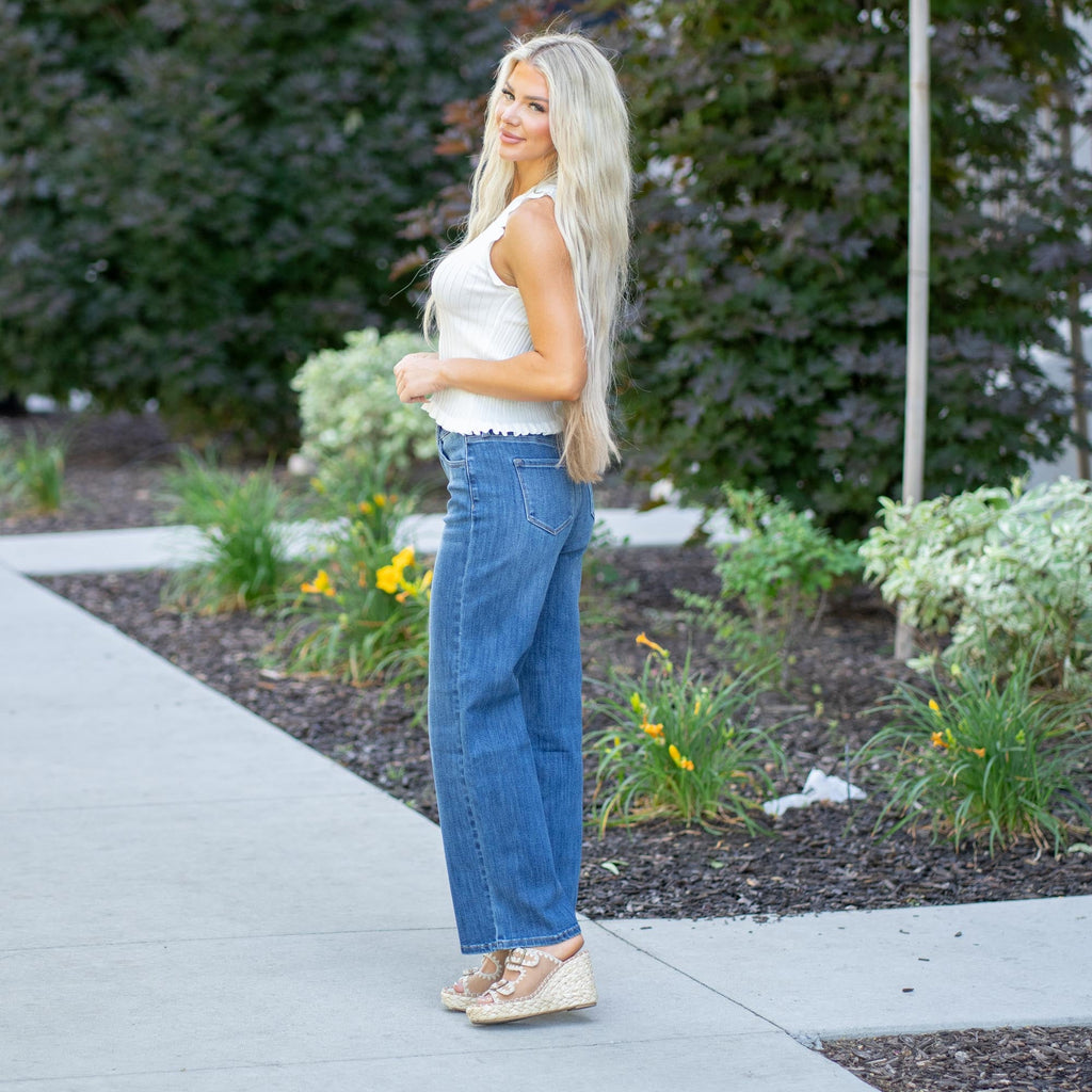 Curvy Fit Viola High Rise Wide Jeans