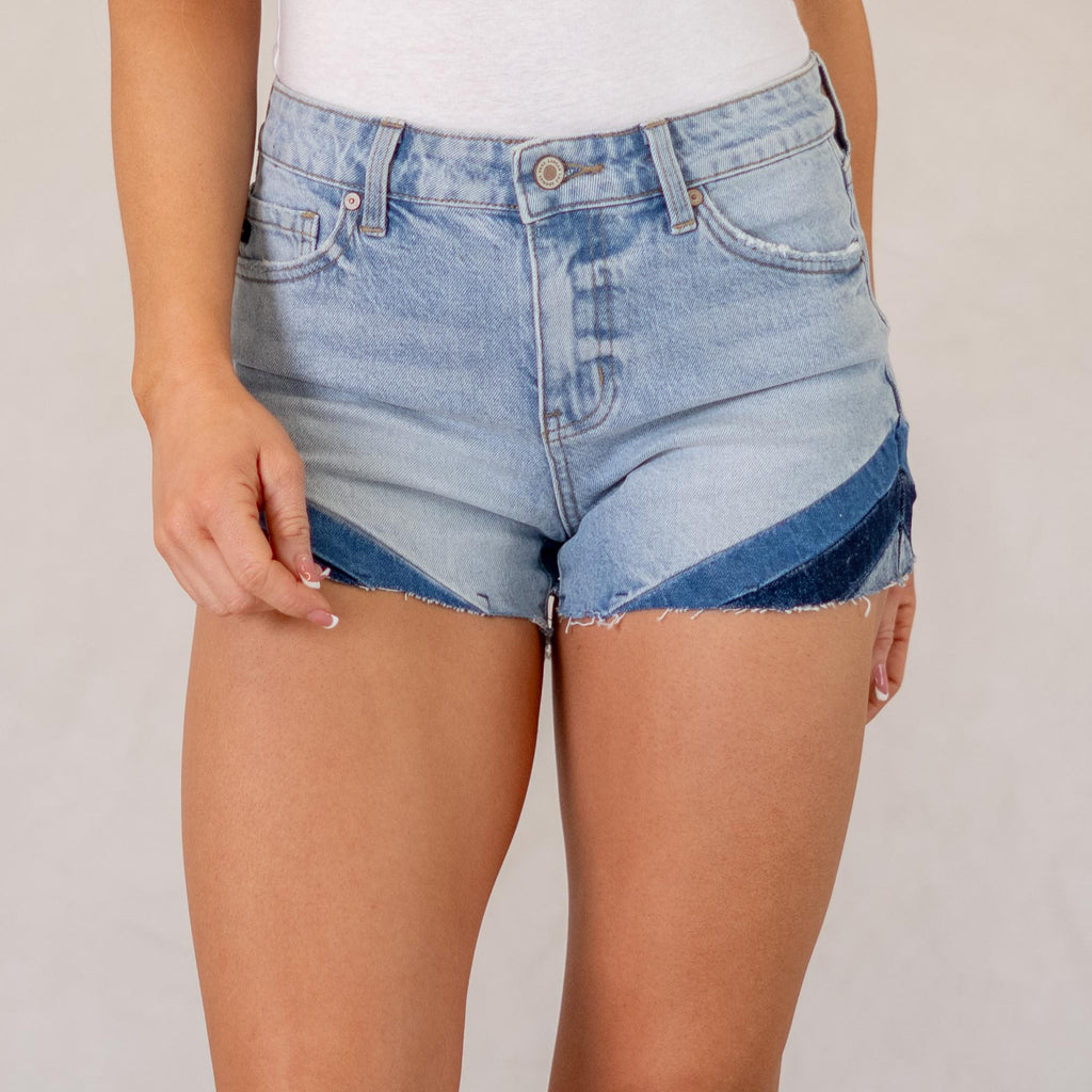 KanCan Cheryll High Rise Shorts Racer Striped
