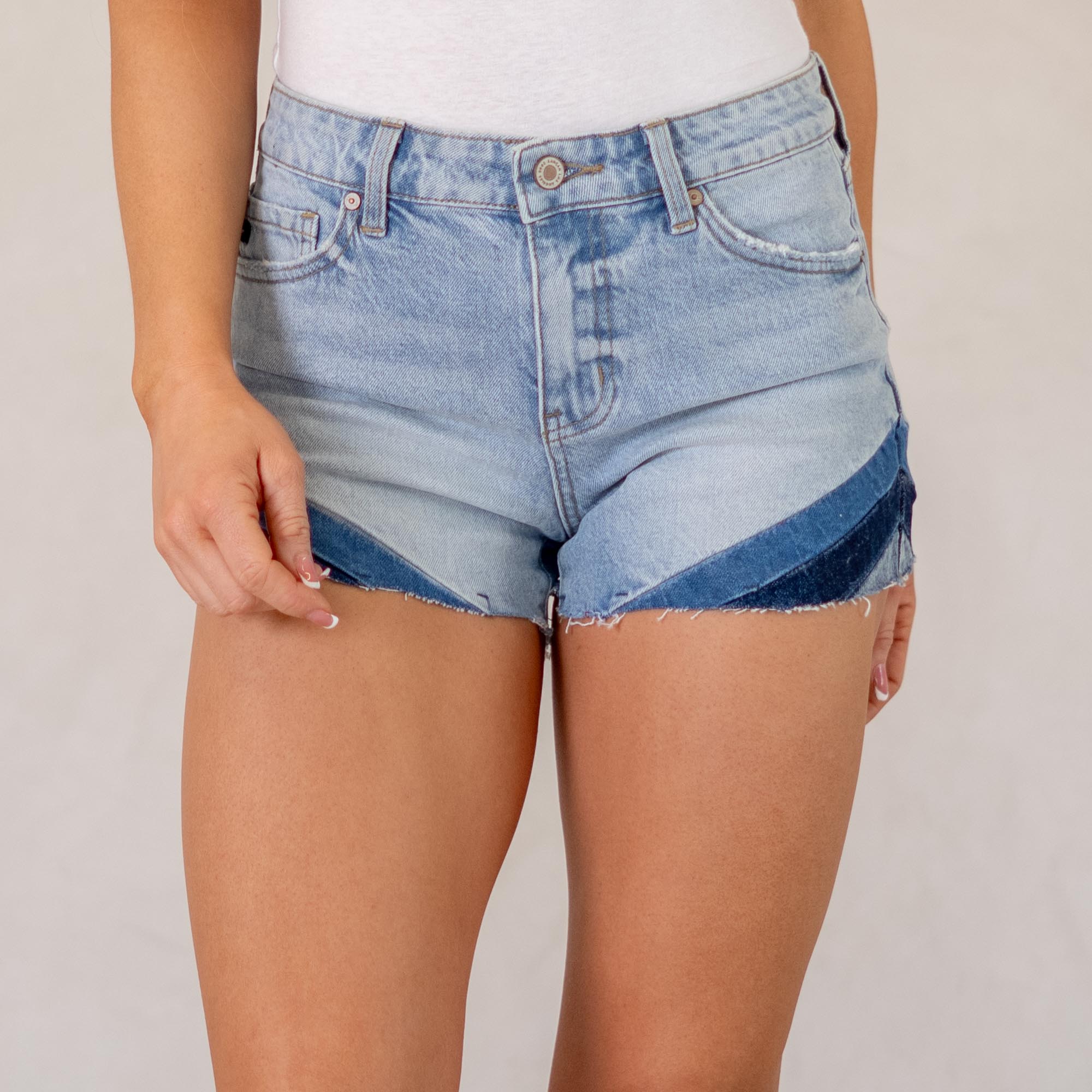 KanCan Cheryll High Rise Shorts Racer Striped
