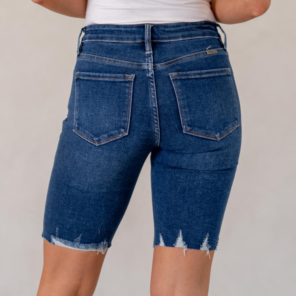 KanCan Dockweiler Essentials Mid Rise Bermuda Shorts Dark Blue