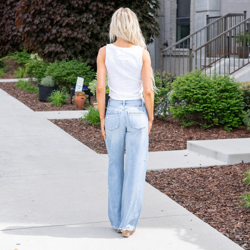 KanCan Selma Mid Rise Wide Fit Classic 5-Pocket Rigid Jeans