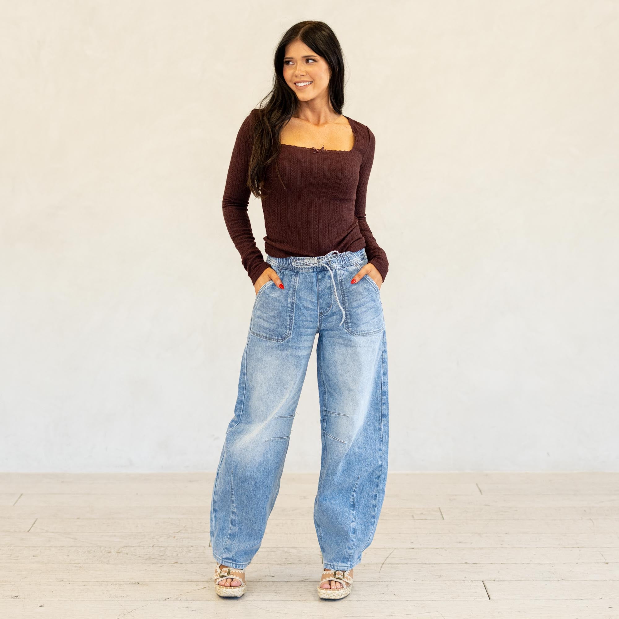 KanCan Starlet Ultra High Rise Horseshoe Jeans Medium Blue Wash