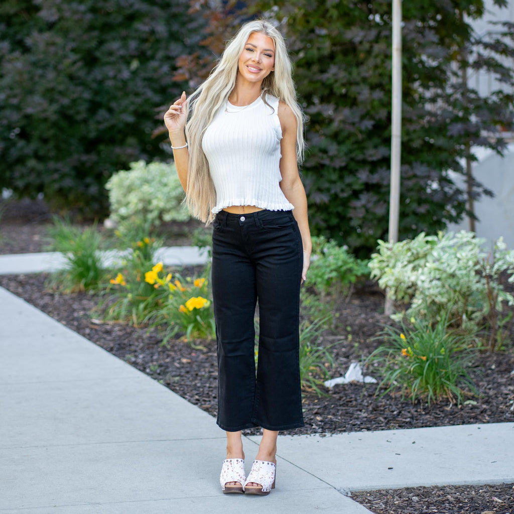 Shea High Rise Cropped Wide Leg