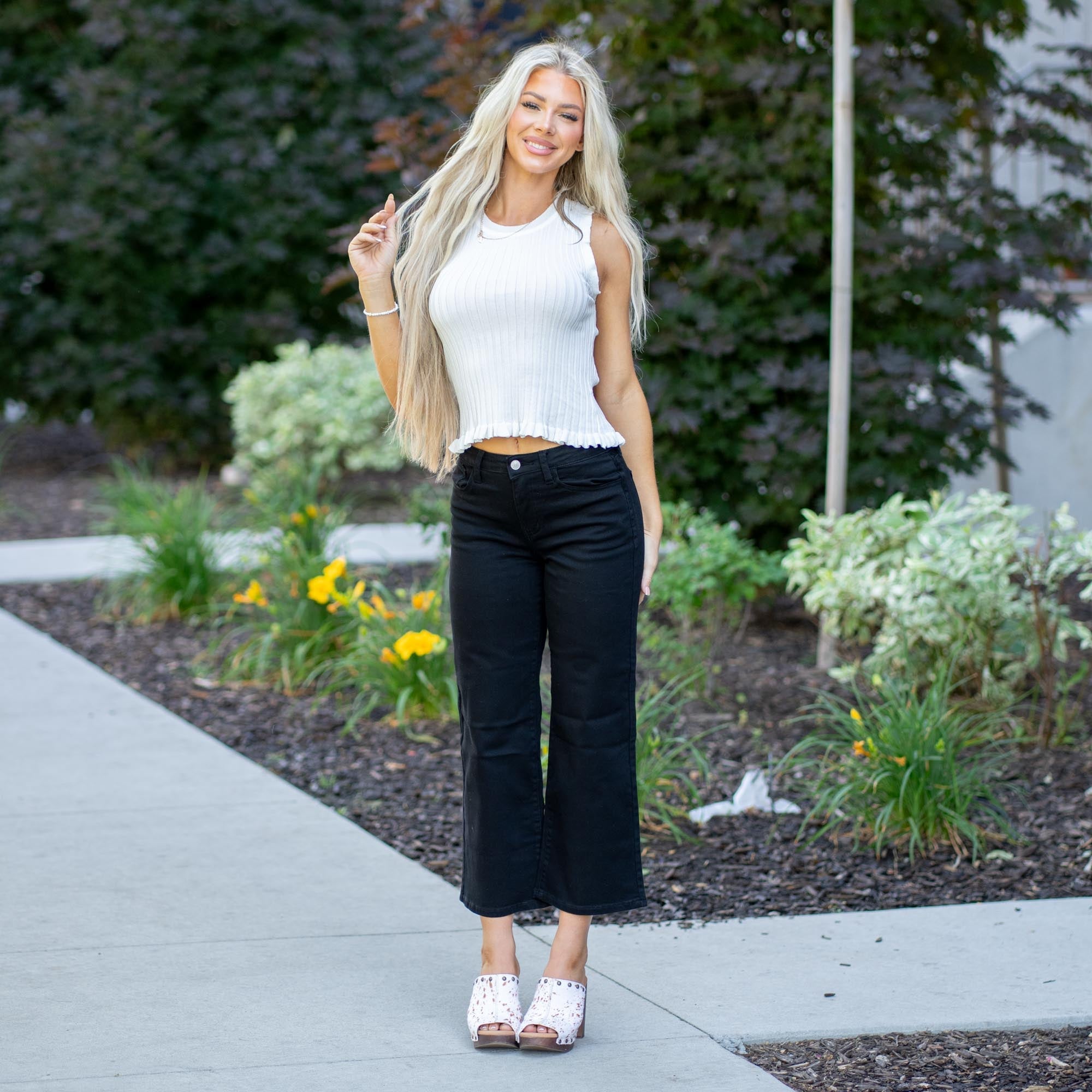 Shea High Rise Cropped Wide Leg