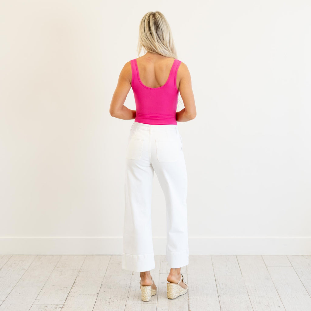 KanCan Stacy High Rise Wide Leg Jeans White