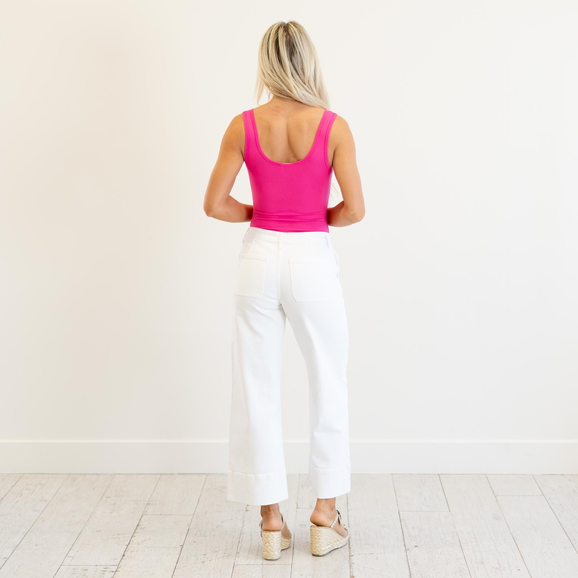 KanCan Stacy High Rise Wide Leg Jeans White