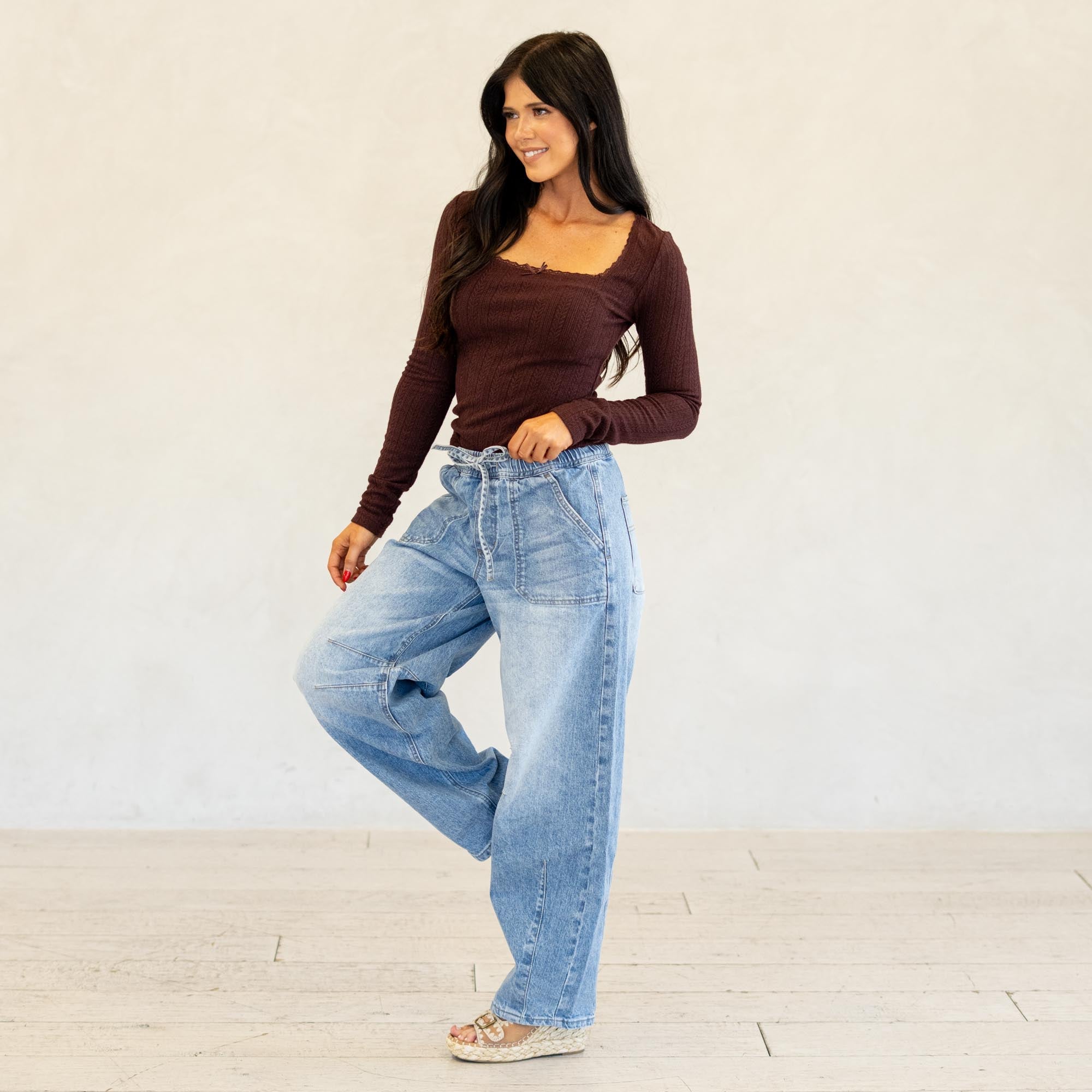 KanCan Starlet Ultra High Rise Horseshoe Jeans Medium Blue Wash