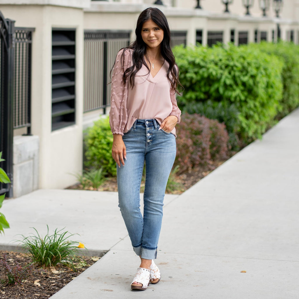 Noelle High Rise Skinny Straight Leg