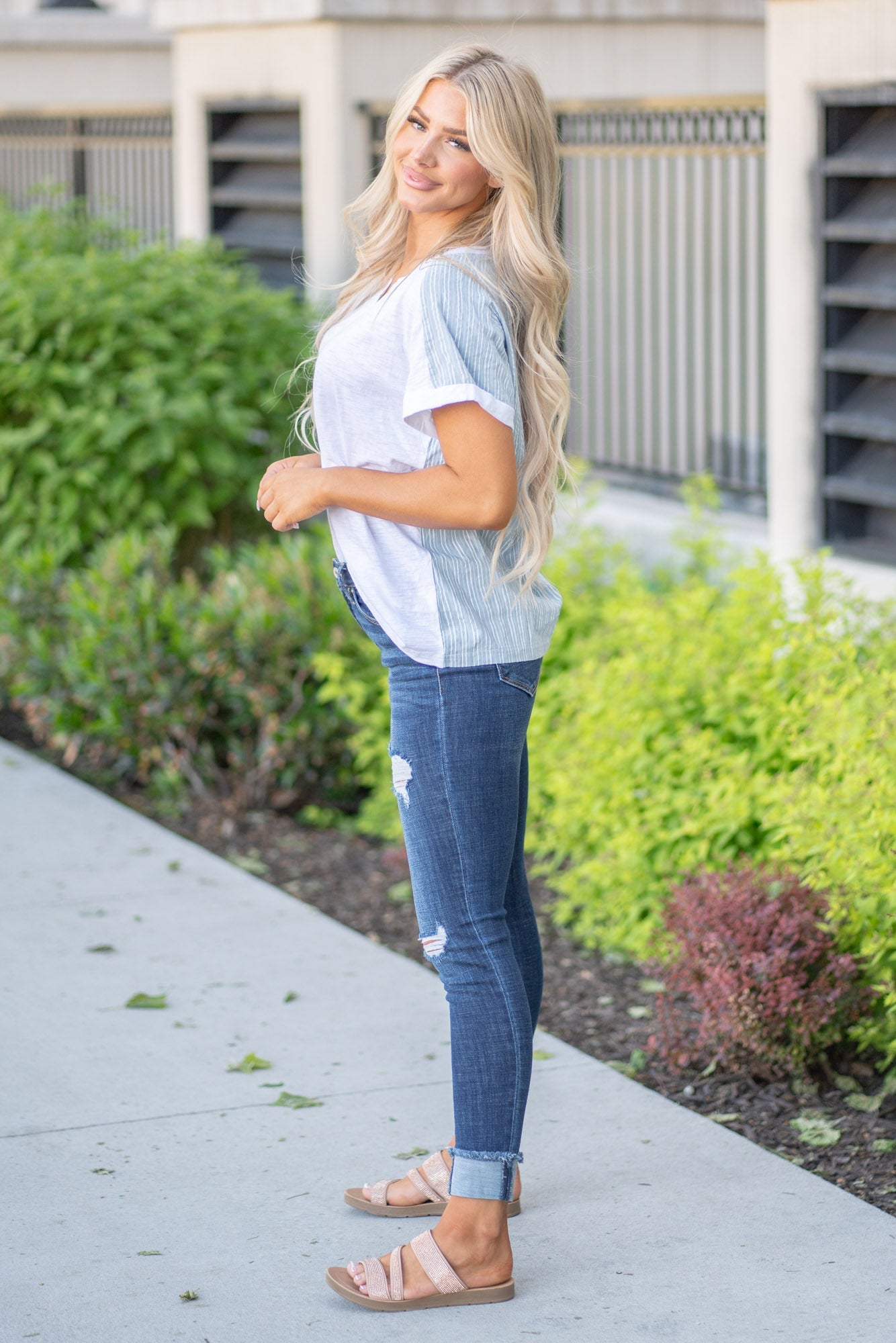 KanCan Payton High Rise Cuffed Skinny Jeans Dark Blue Wash