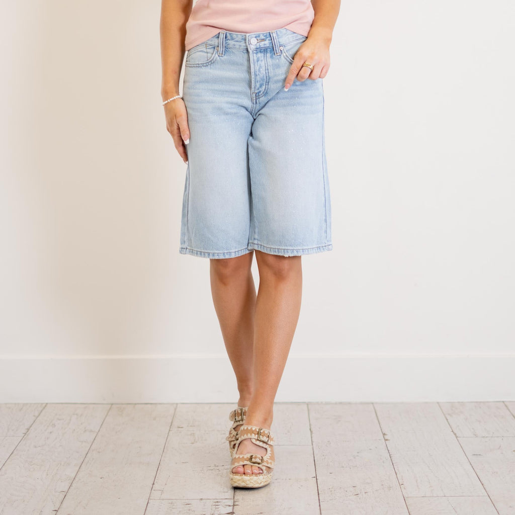 KanCan Darla Low Slung Baggy Jorts – Rigid Oversized Bermuda Denim