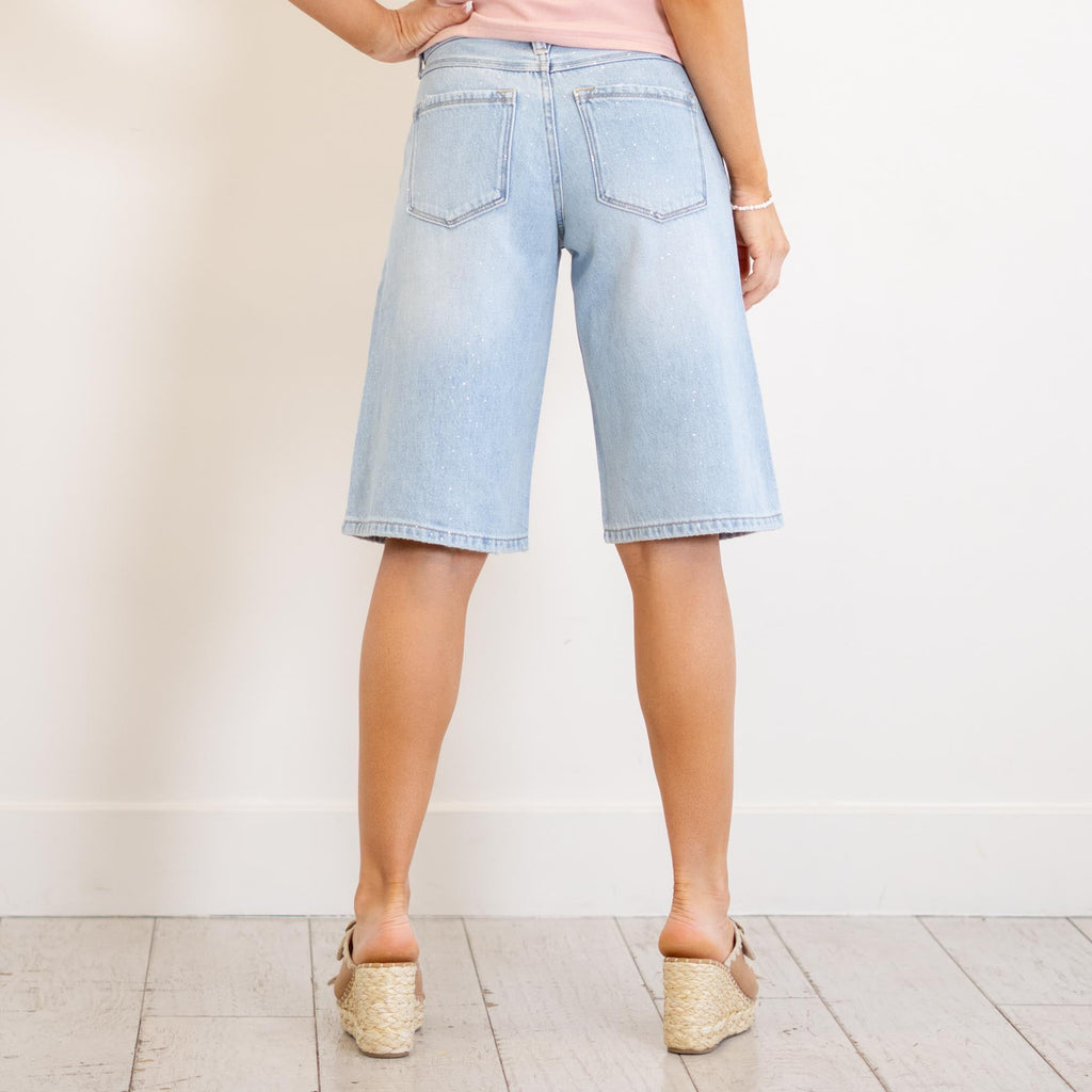 KanCan Darla Low Slung Baggy Jorts – Rigid Oversized Bermuda Denim