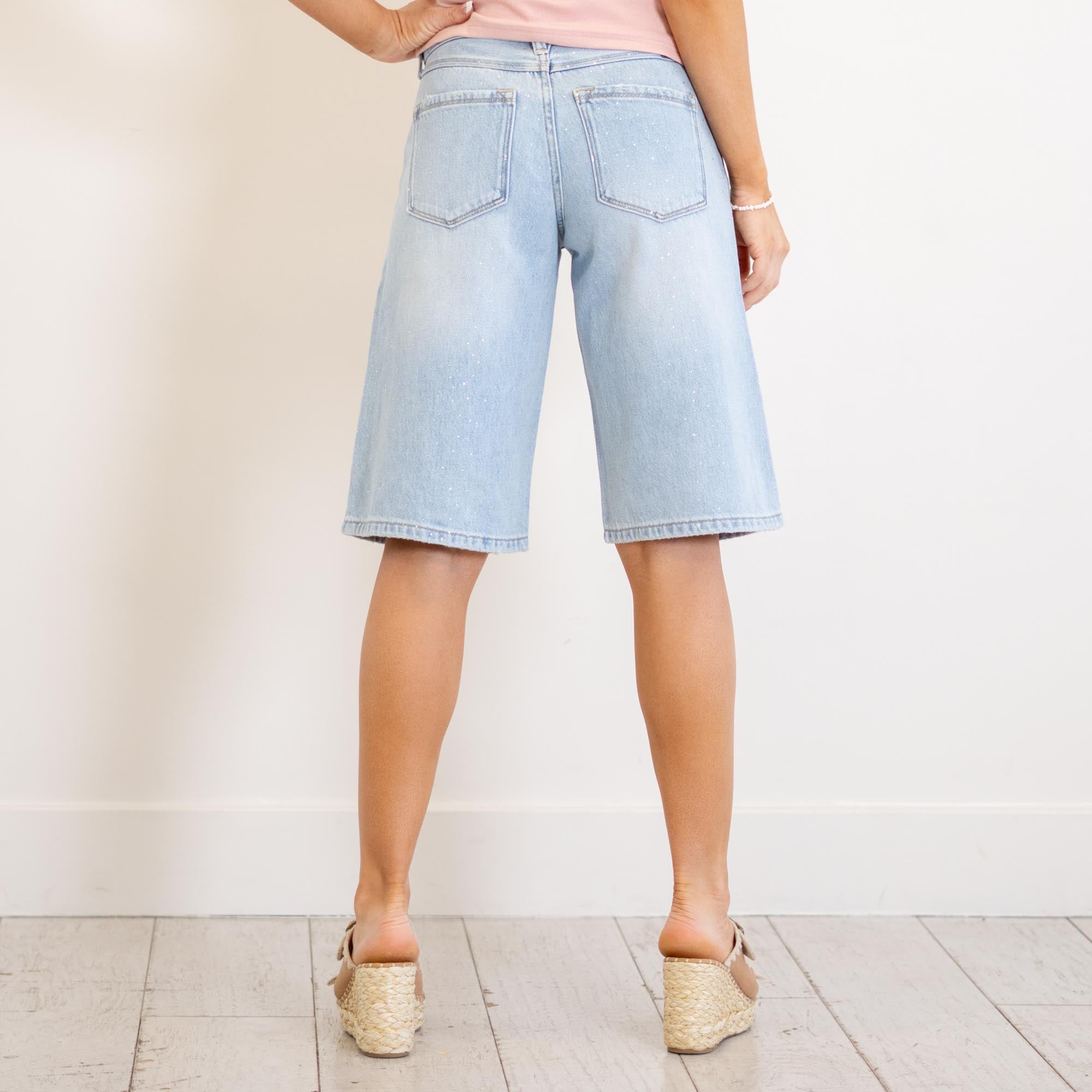KanCan Darla Low Slung Baggy Jorts – Rigid Oversized Bermuda Denim