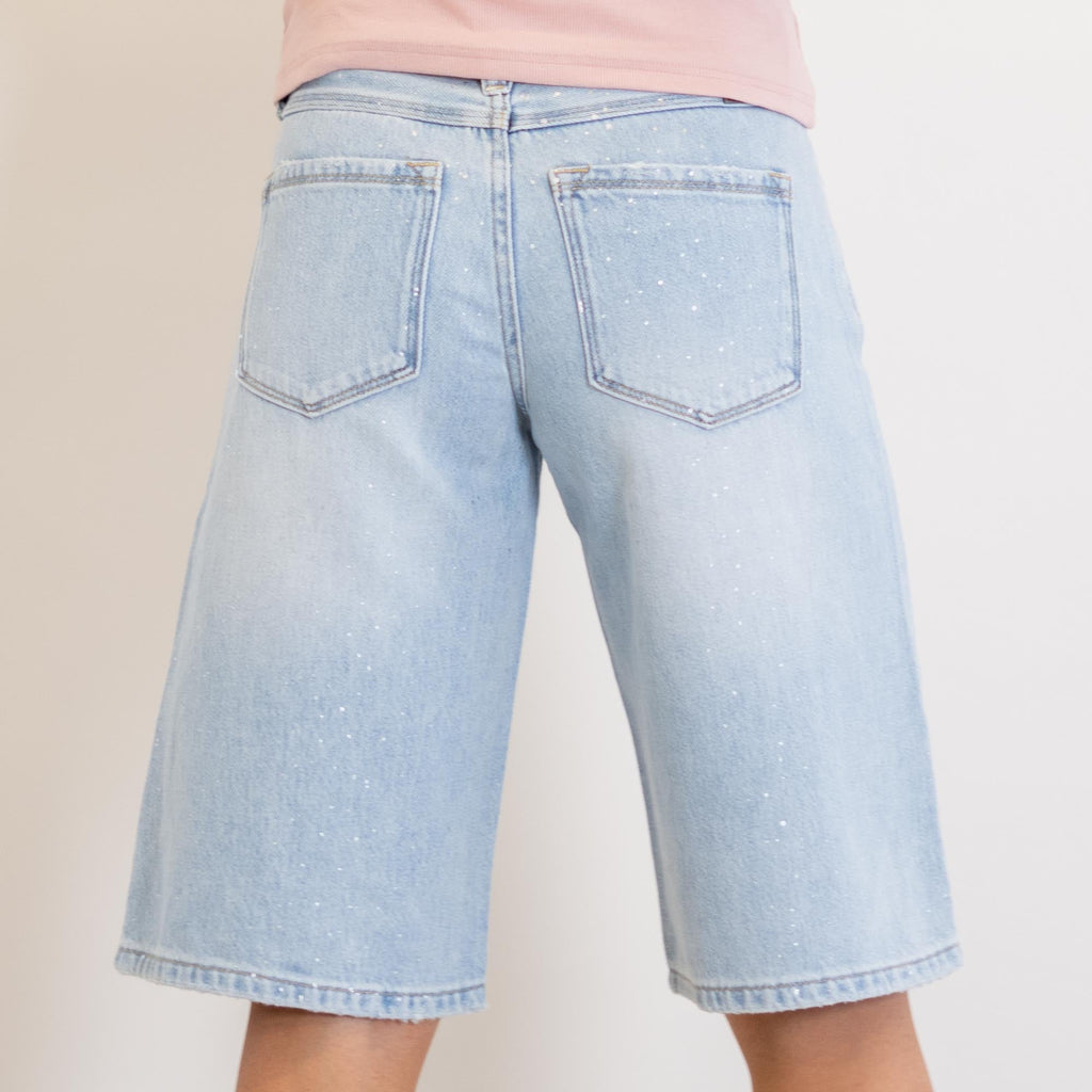 KanCan Darla Low Slung Baggy Jorts – Rigid Oversized Bermuda Denim