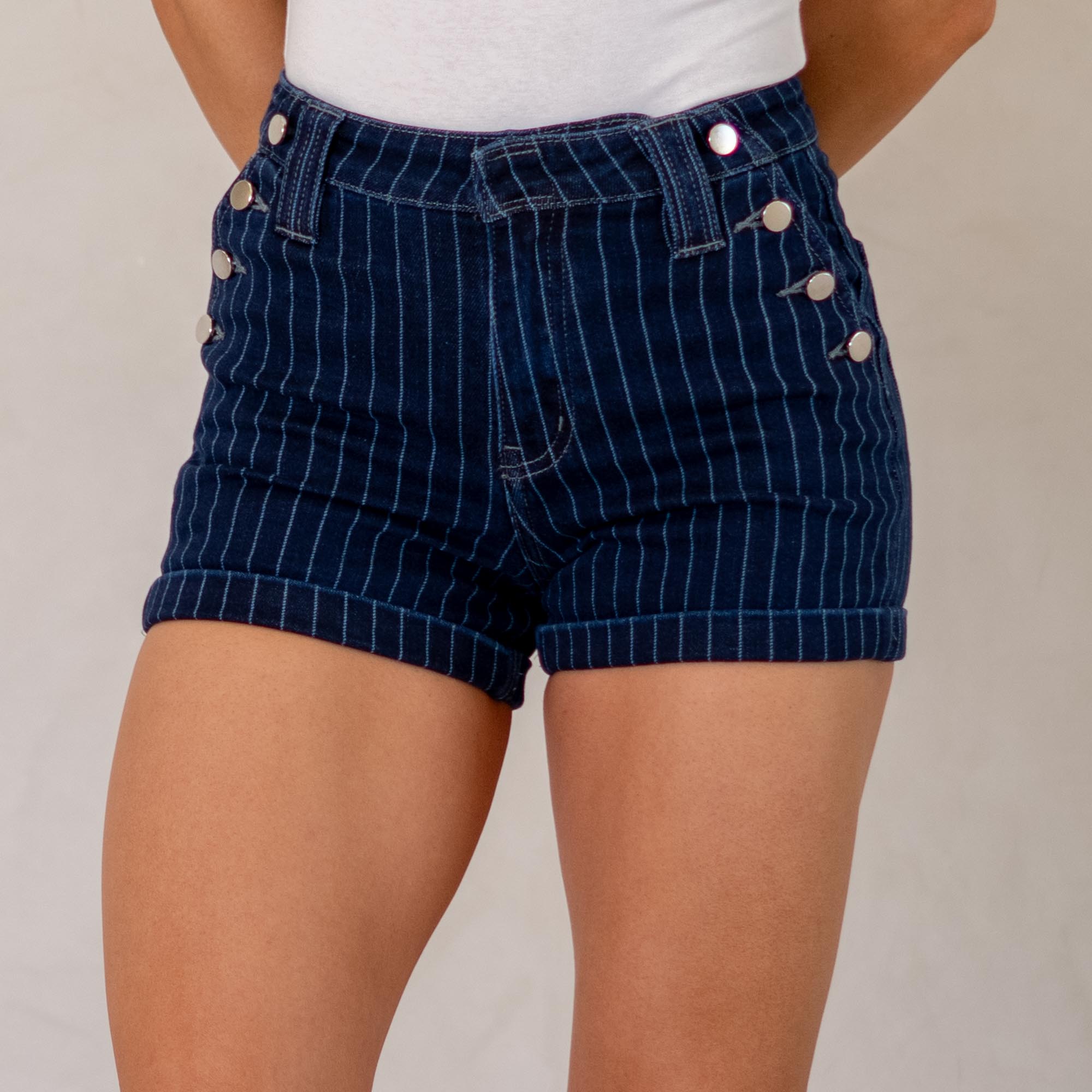 KanCan Marianna High Rise Striped Sailor Shorts