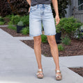 KanCan Arley High Rise Bermuda Shorts Light Blue