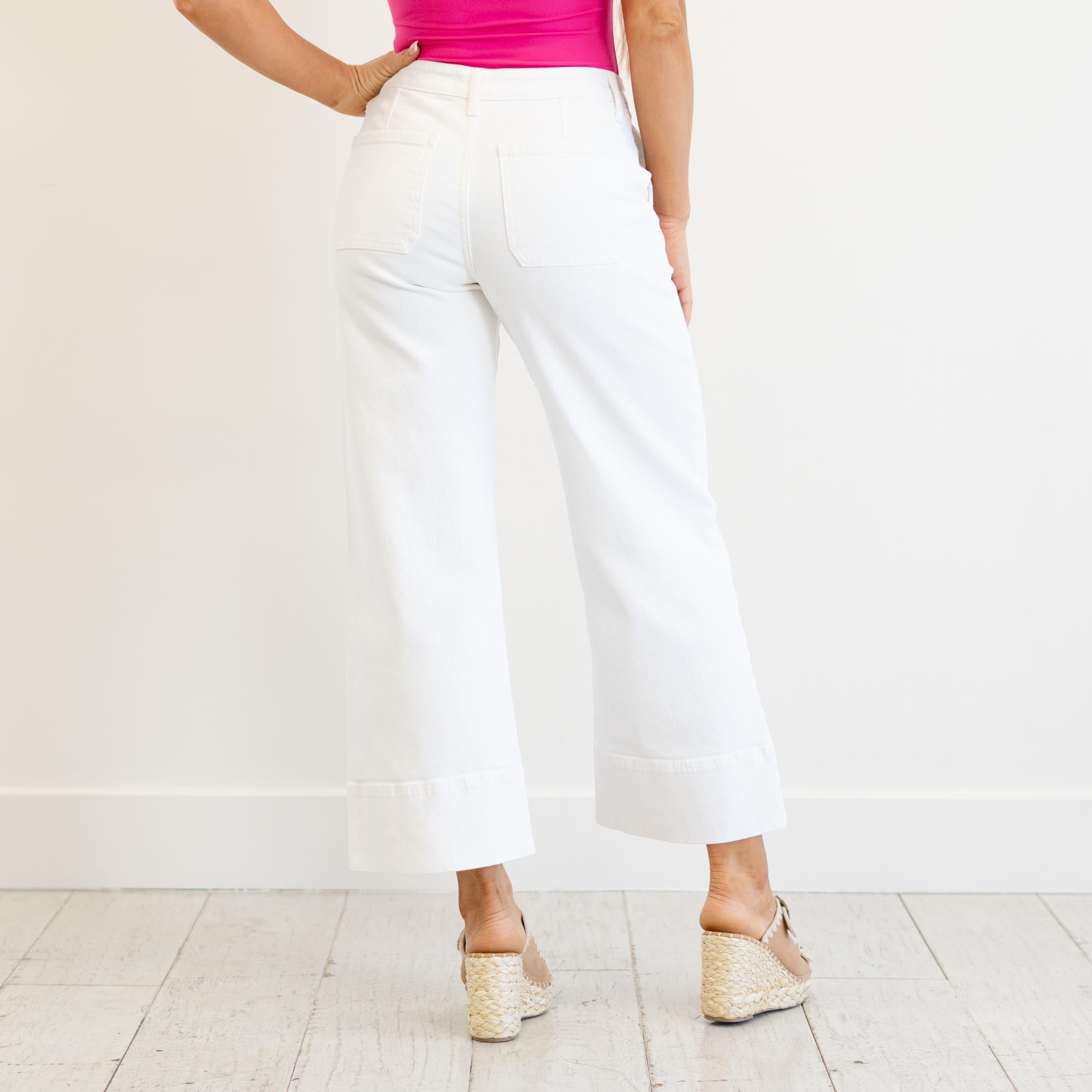 KanCan Stacy High Rise Wide Leg Jeans White