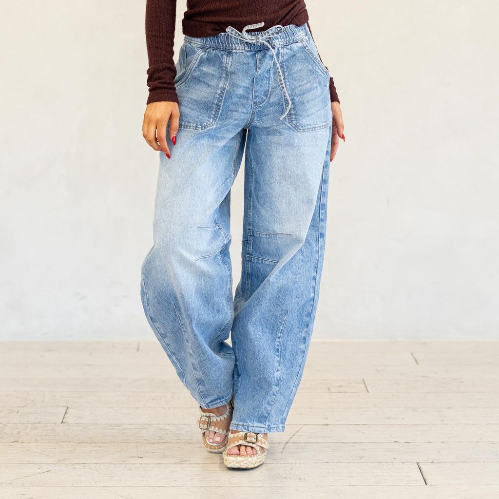 KanCan Starlet Ultra High Rise Horseshoe Jeans Medium Blue Wash