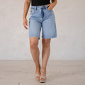 KanCan Annie Low Slung Baggy Shorts Medium Wash