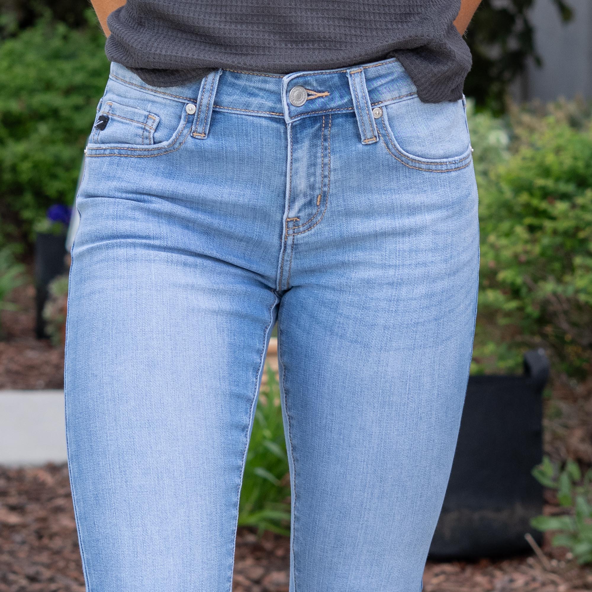 KanCan Willowbrook Essentials Mid Rise Ankle Skinny Jeans Medium Blue