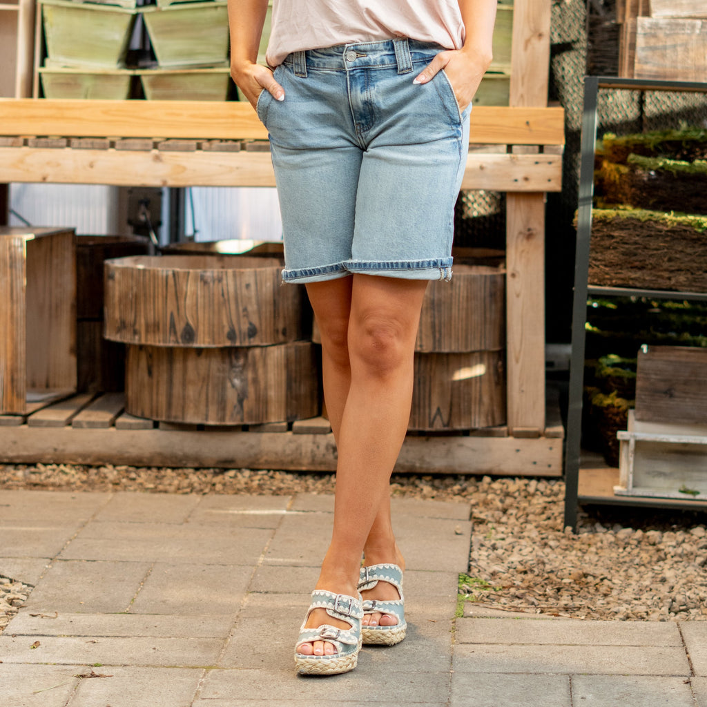 KanCan Tropical Sunrise Mid Rise Bermuda Shorts