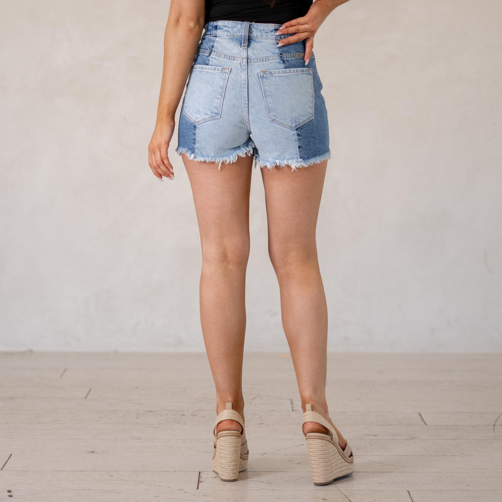 KanCan Monica Ultra High Rise Shorts Medium Blue