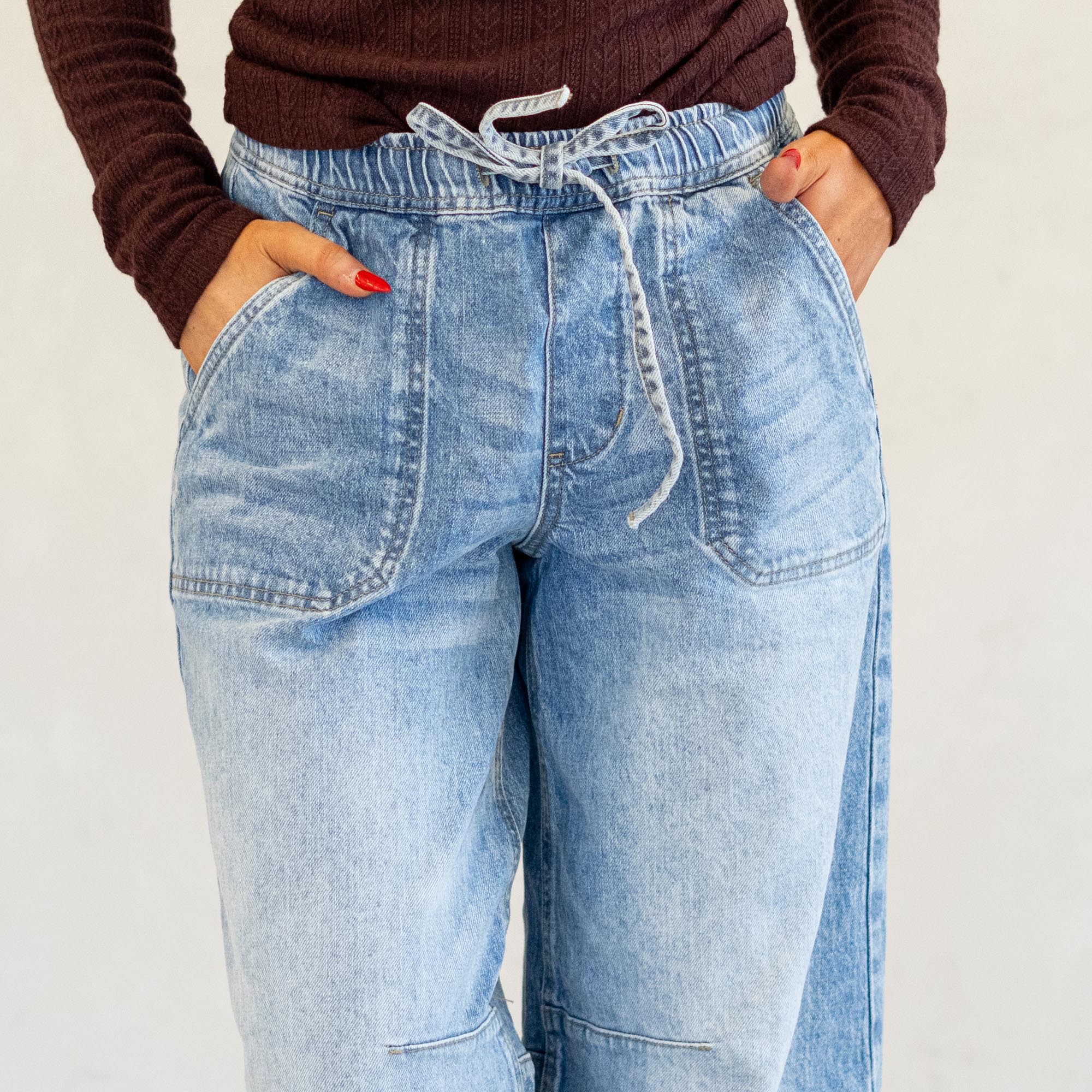 KanCan Starlet Ultra High Rise Horseshoe Jeans Medium Blue Wash