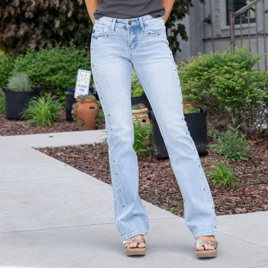 KanCan Abigail Mid Rise Bootcut Jeans – Stretch Medium Dark Wash