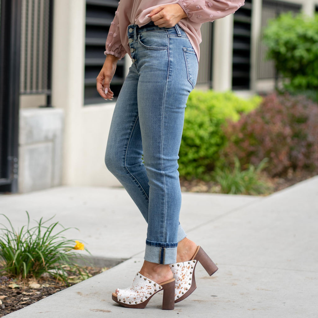 Noelle High Rise Skinny Straight Leg