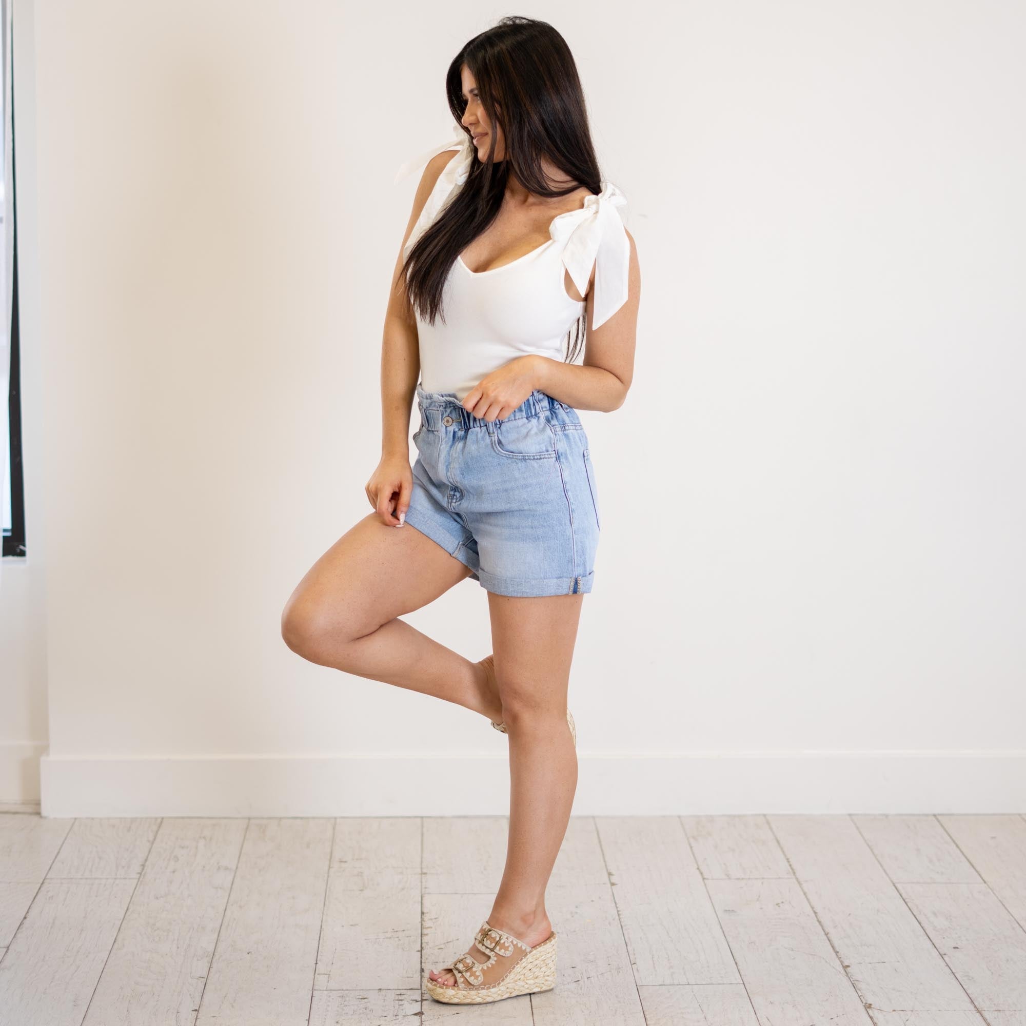 KanCan Izzie Paperbag Ultra High Rise Shorts