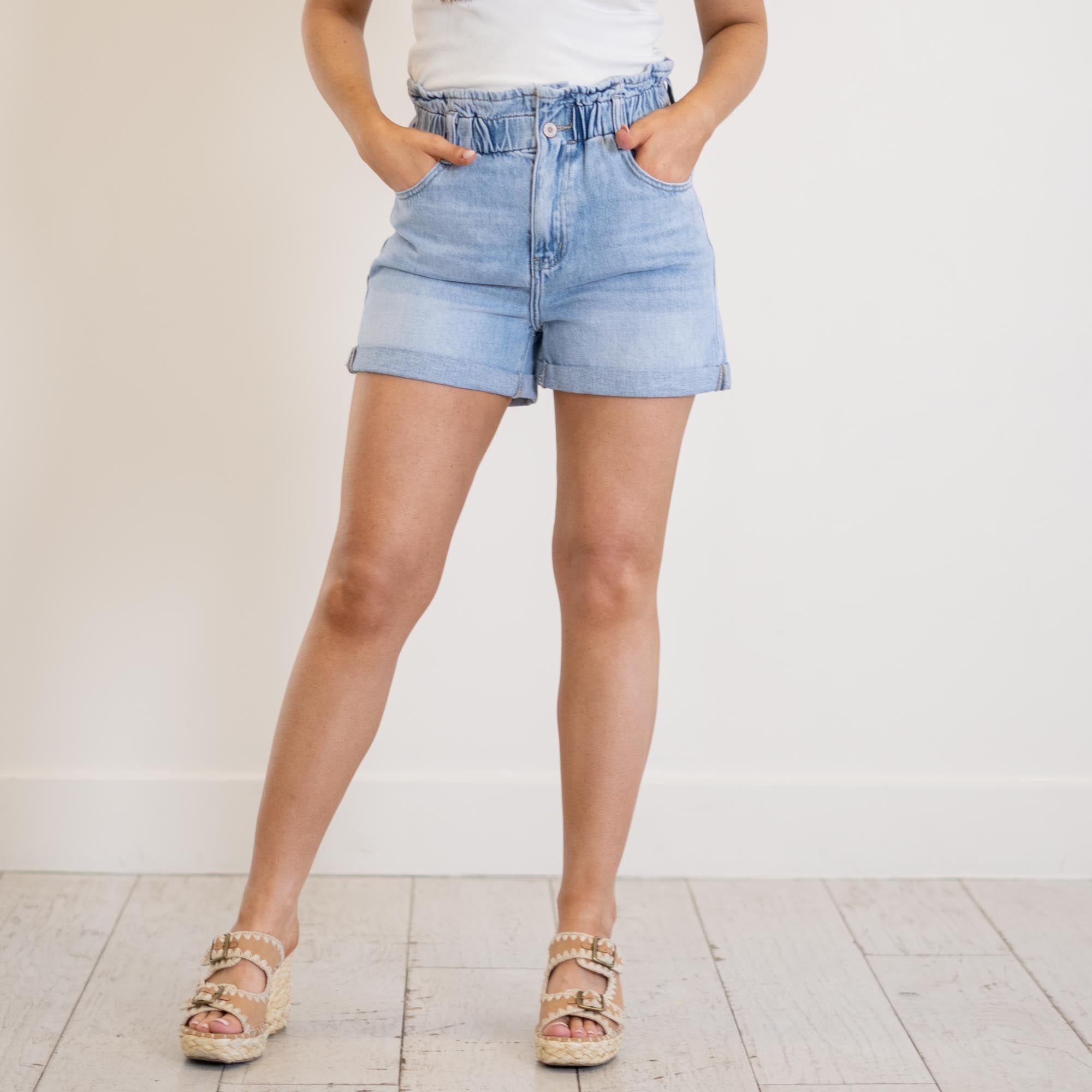KanCan Izzie Paperbag Ultra High Rise Shorts