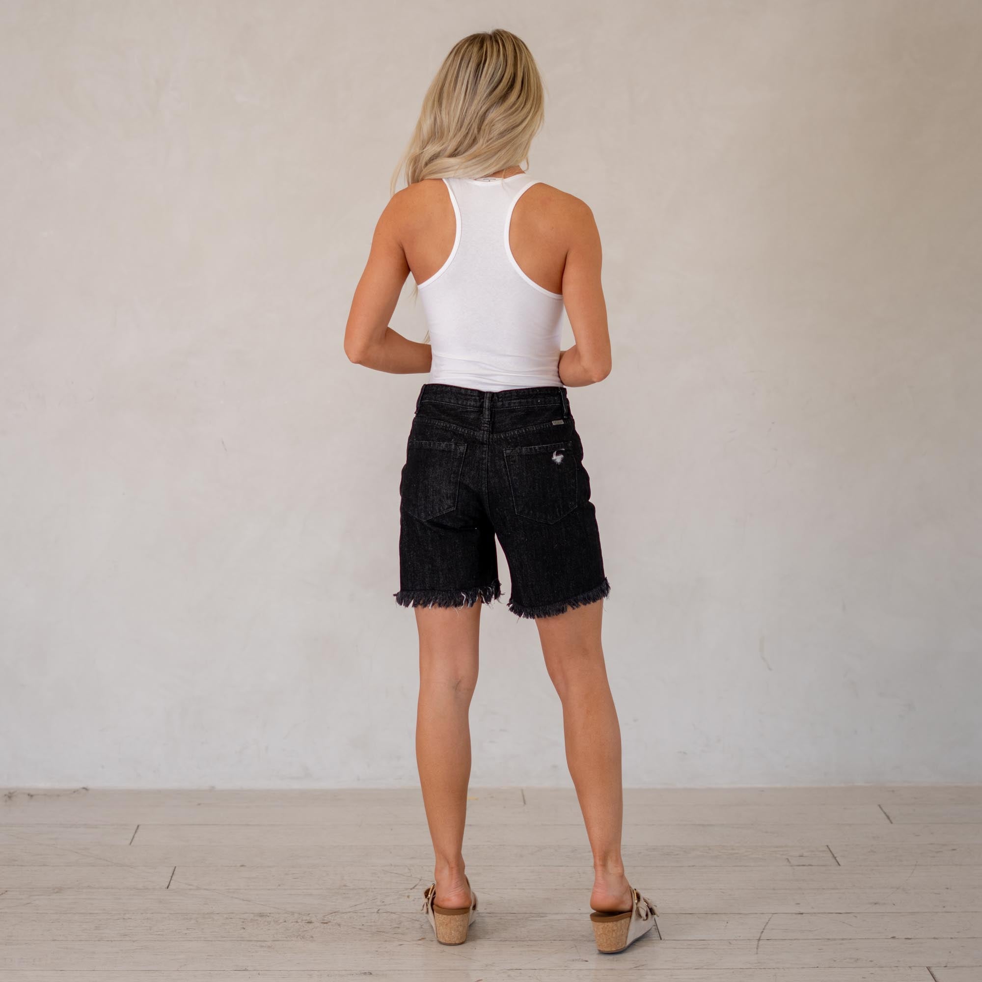 KanCan Carissa Ultra High Rise Shorts Dark Grey
