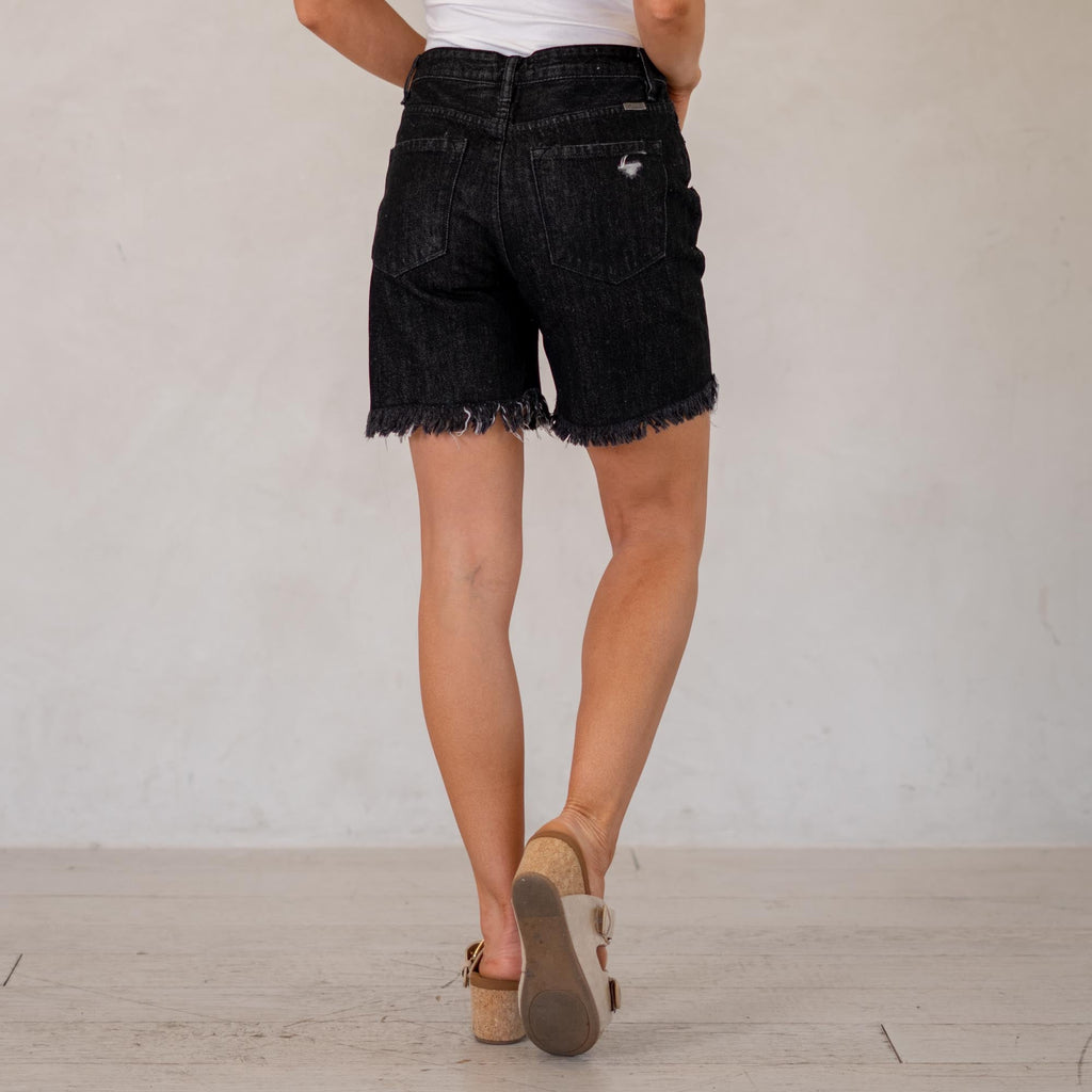KanCan Carissa Ultra High Rise Shorts Dark Grey