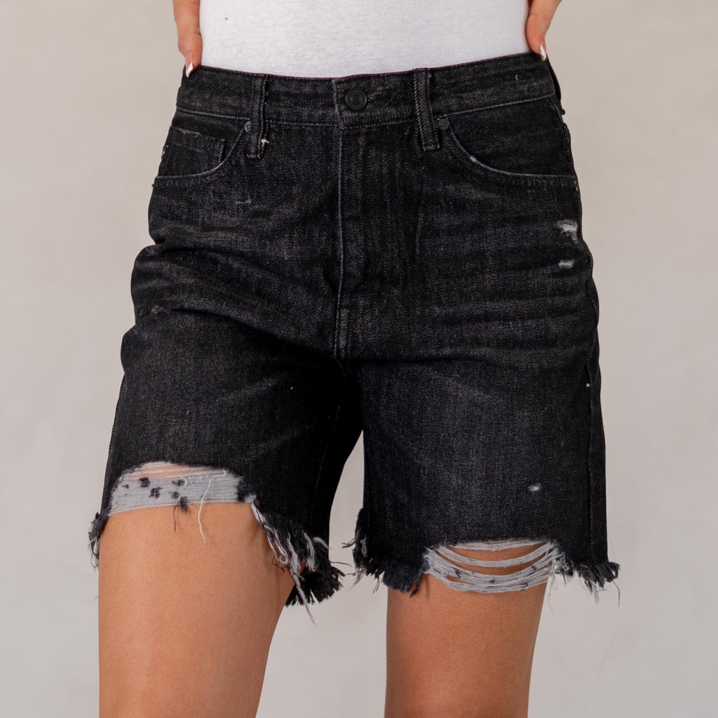 KanCan Carissa Ultra High Rise Shorts Dark Grey