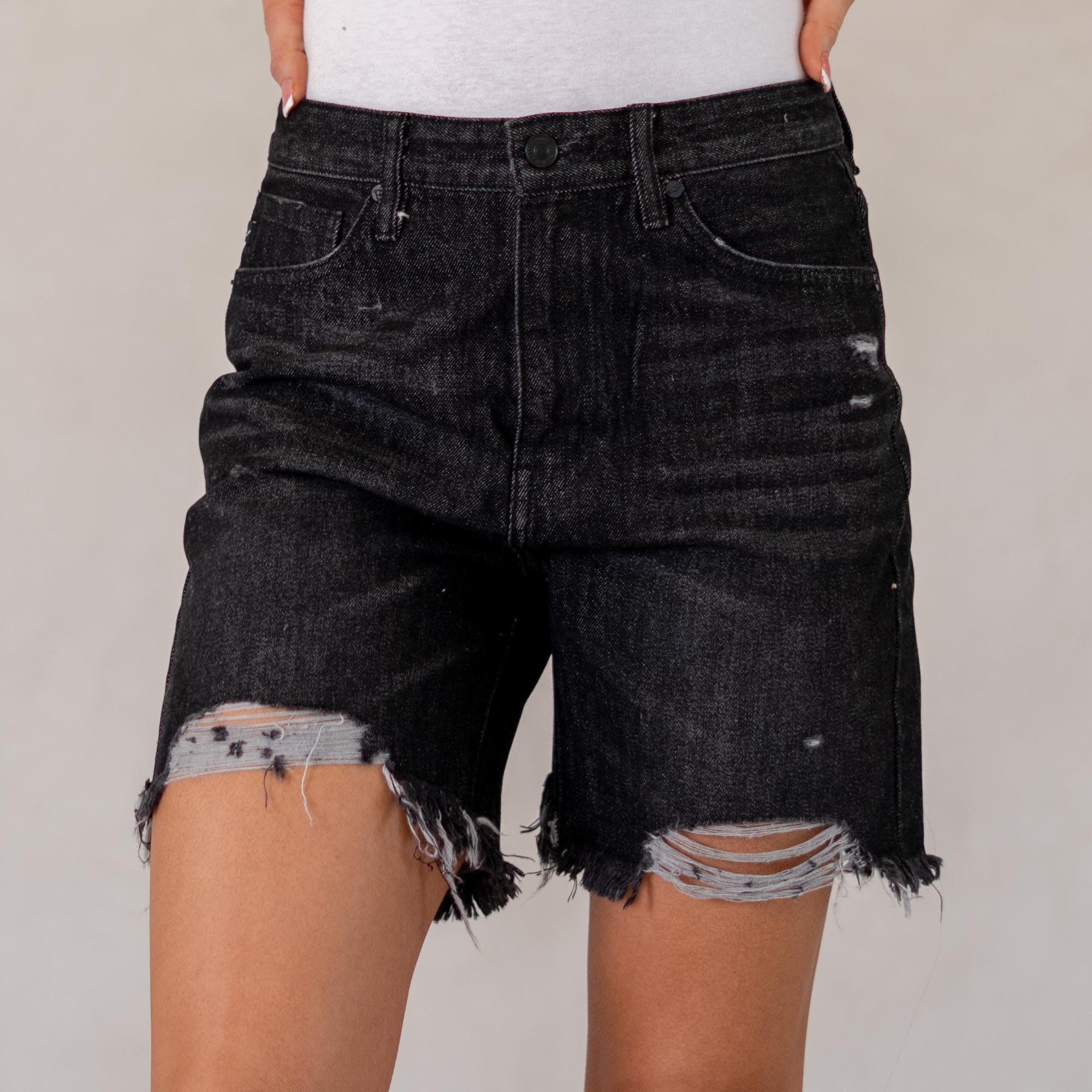 KanCan Carissa Ultra High Rise Shorts Dark Grey