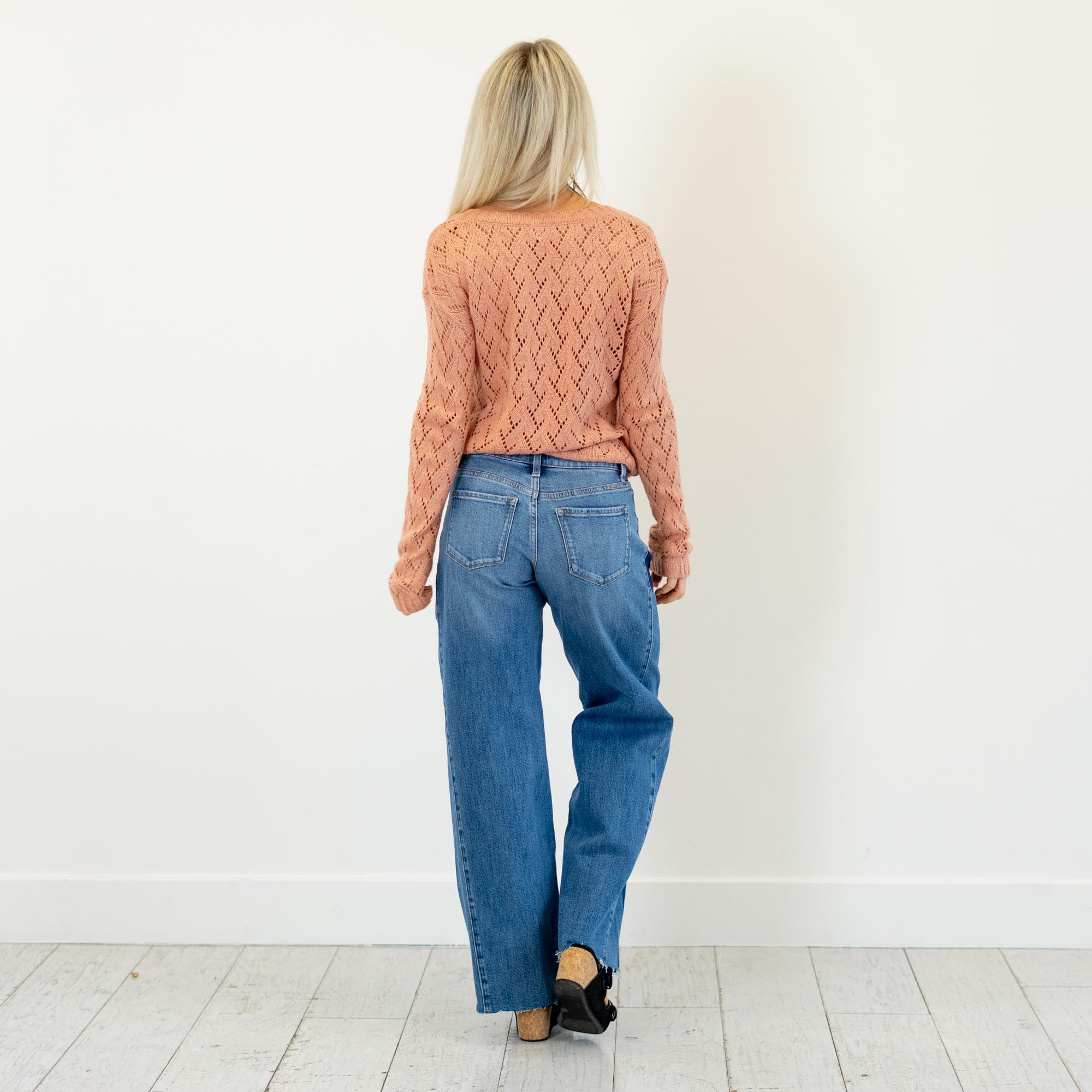 KanCan Marianne Mid Rise Wide Leg Medium Blue