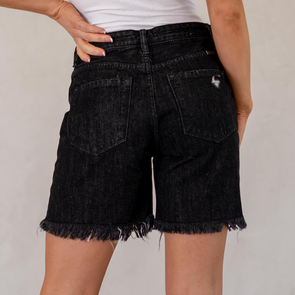 KanCan Carissa Ultra High Rise Shorts Dark Grey