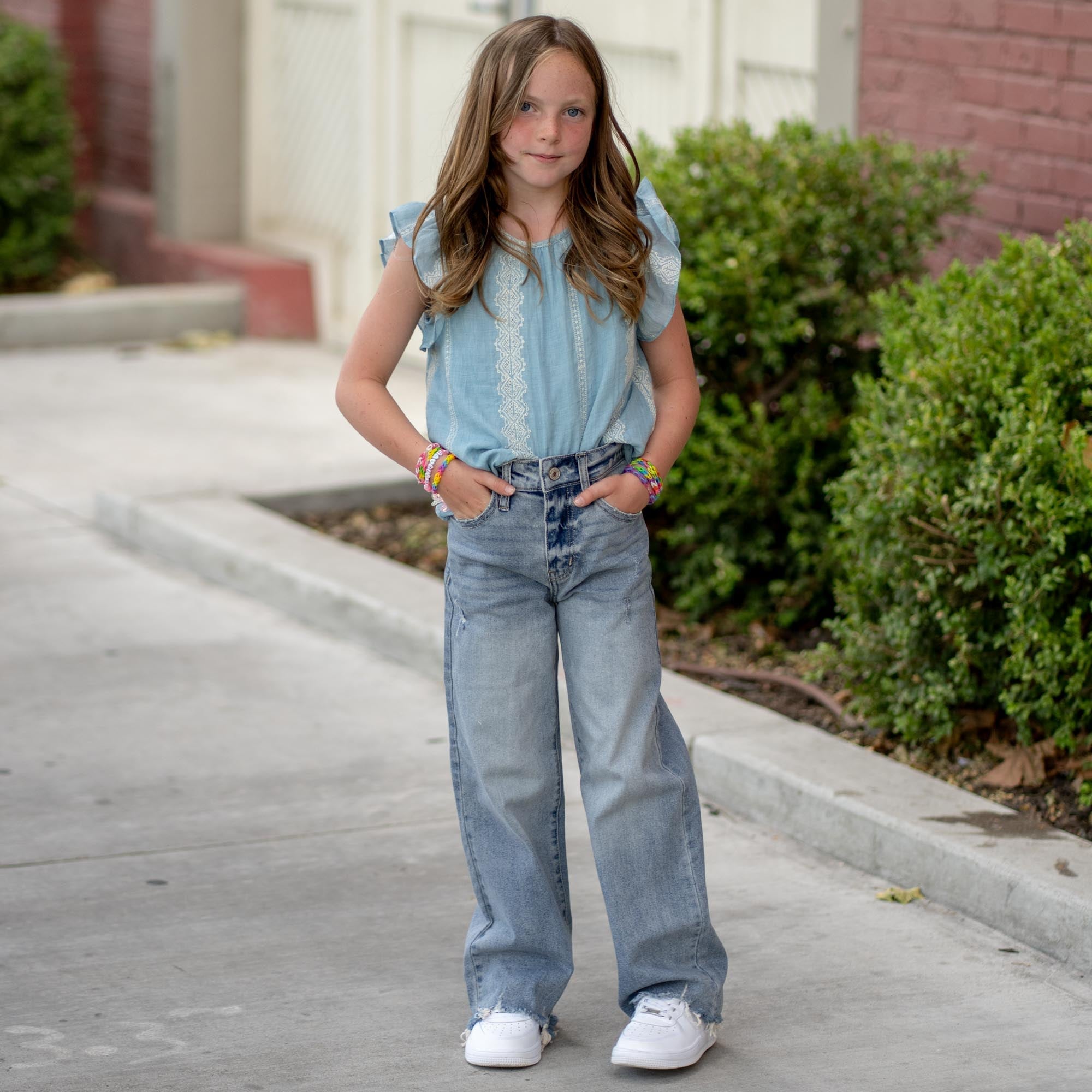 Kids Bee High Rise Slim Wide Leg