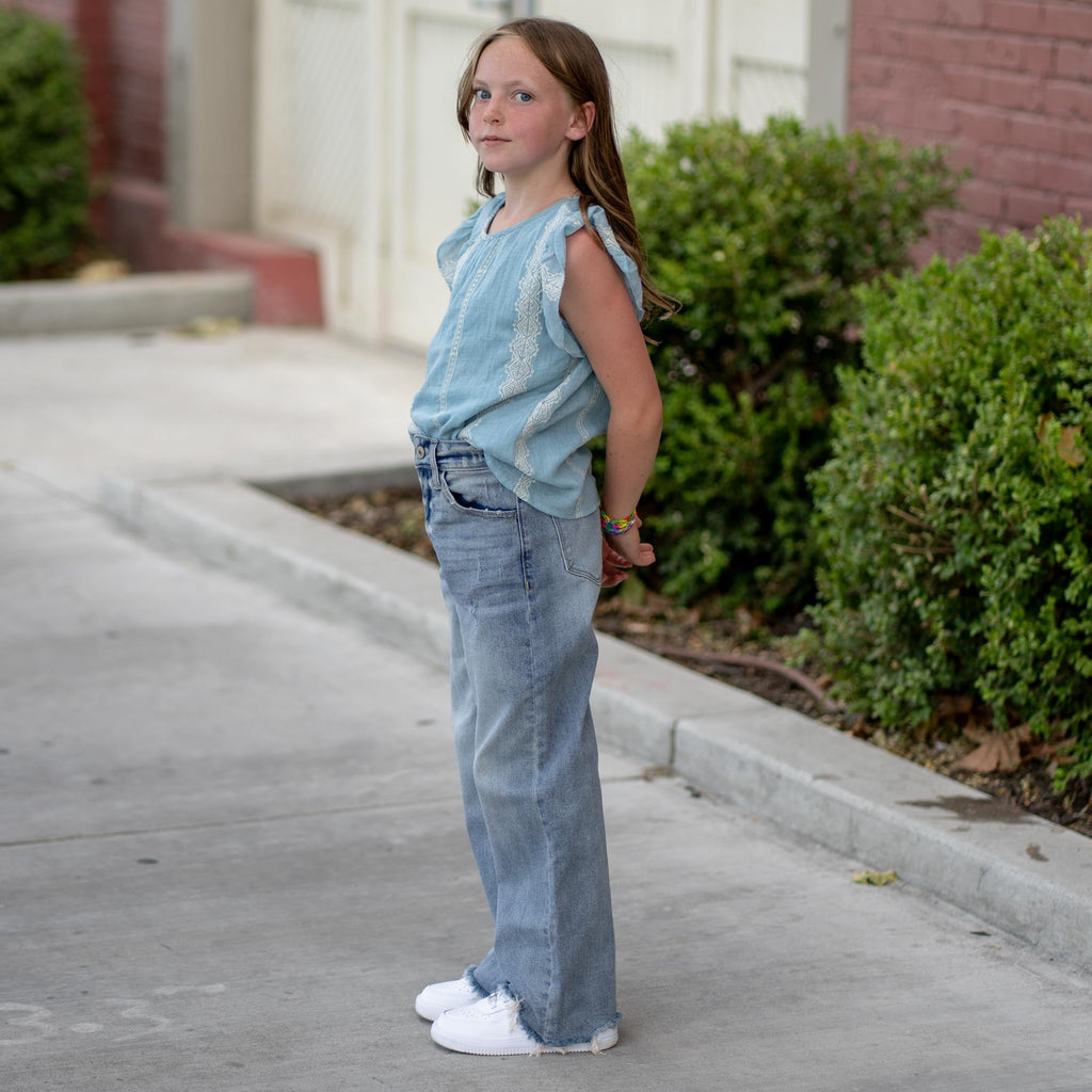 Kids Bee High Rise Slim Wide Leg