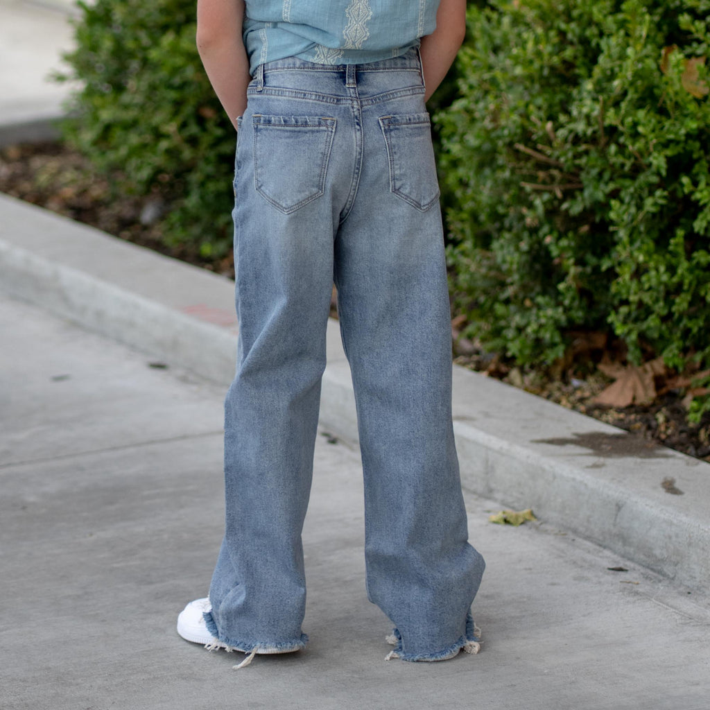 Kids Bee High Rise Slim Wide Leg
