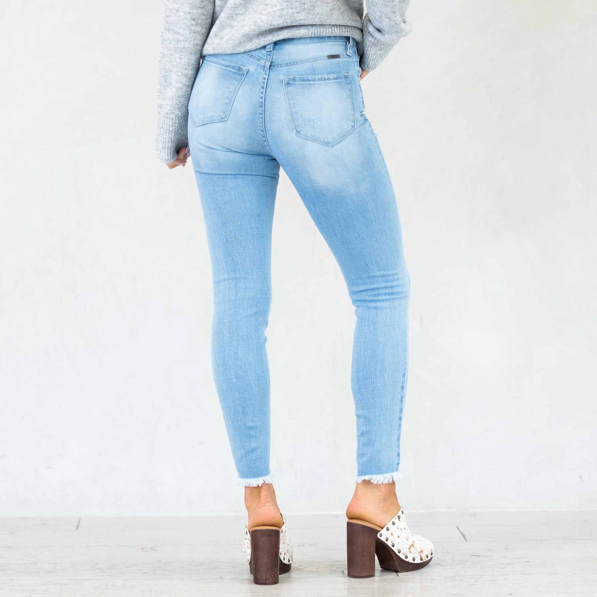 KanCan Lola High Rise Super Skinny Jeans Light Blue Wash