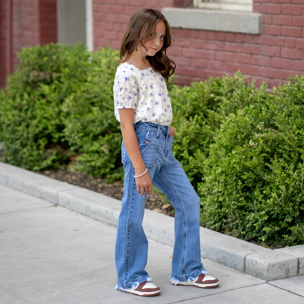Kids Sherri High Rise Wide Leg Flare